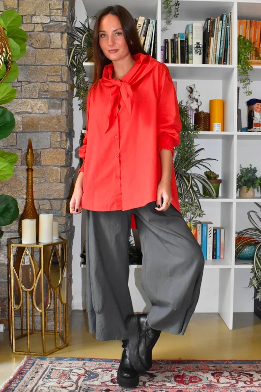 Paloma Tela Neckerchief Blouse Chilli